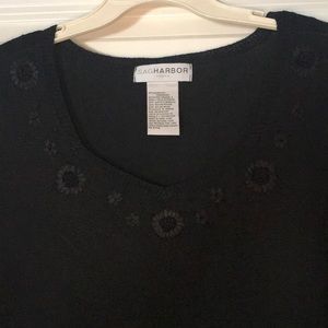 *NWT* Sag Harbor Woman Black Floral Top